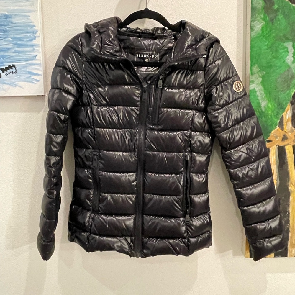 Bernardo Women's Glossy Black Puffer Jacket